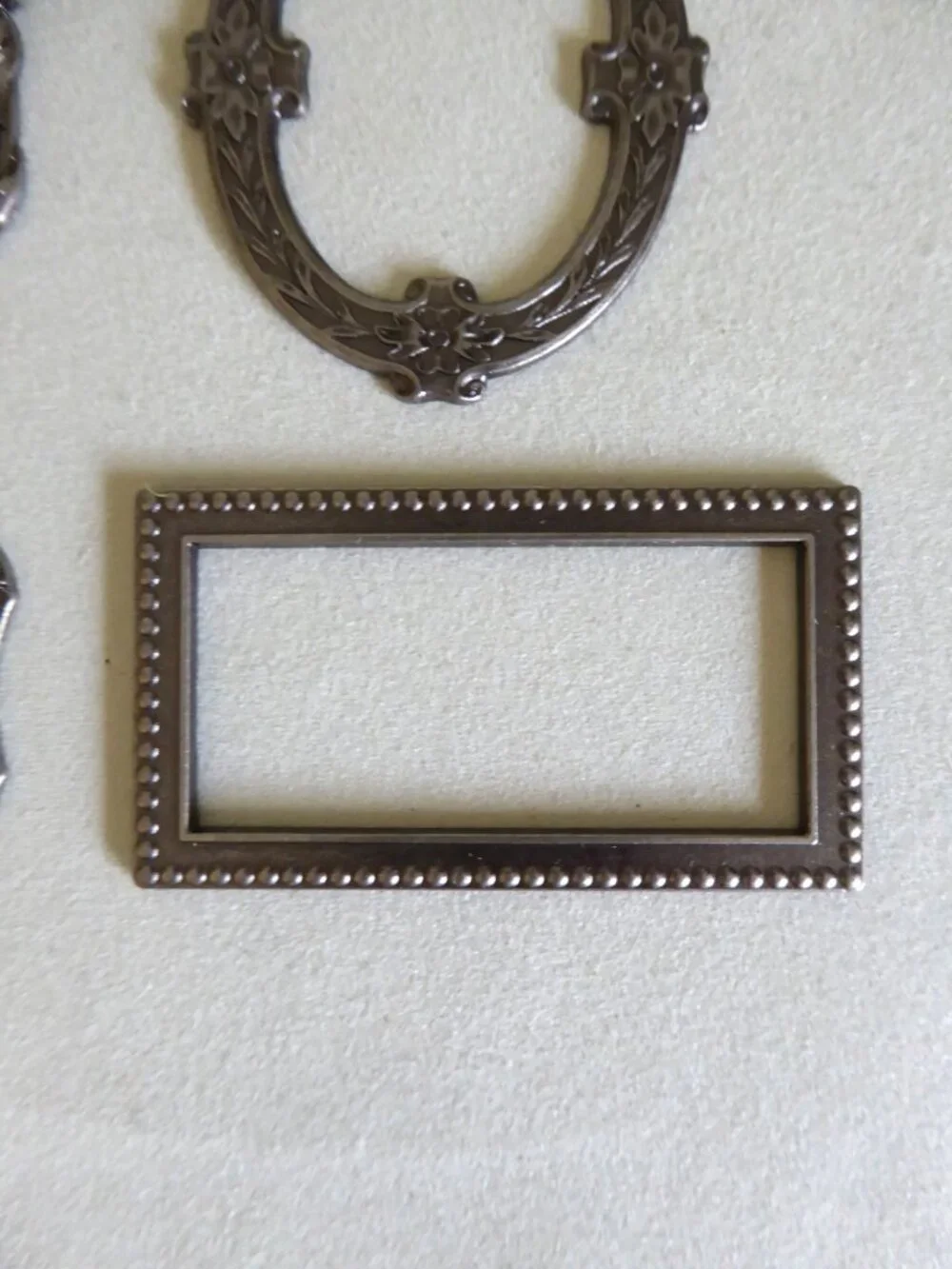 NEW TIM HOLTZ SILVER METAL EMBELLISHMENT FRAME PLATES (LOT OF 7) CRAFT SCRAPBOOK